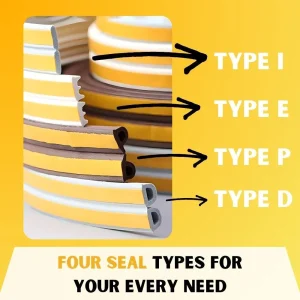 5M/10M Door Window Rubber Seal Strip Self Adhesive Foam Tape Draught Excluder